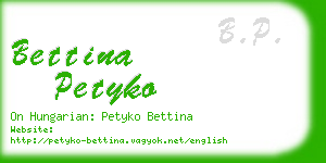 bettina petyko business card